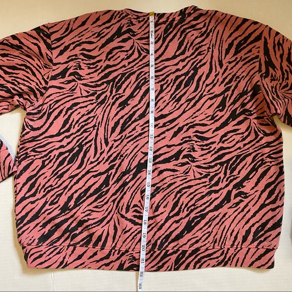 Sundry women’s long sleeve pink and black zebra crew neck - size S/M - Picture 7 of 9